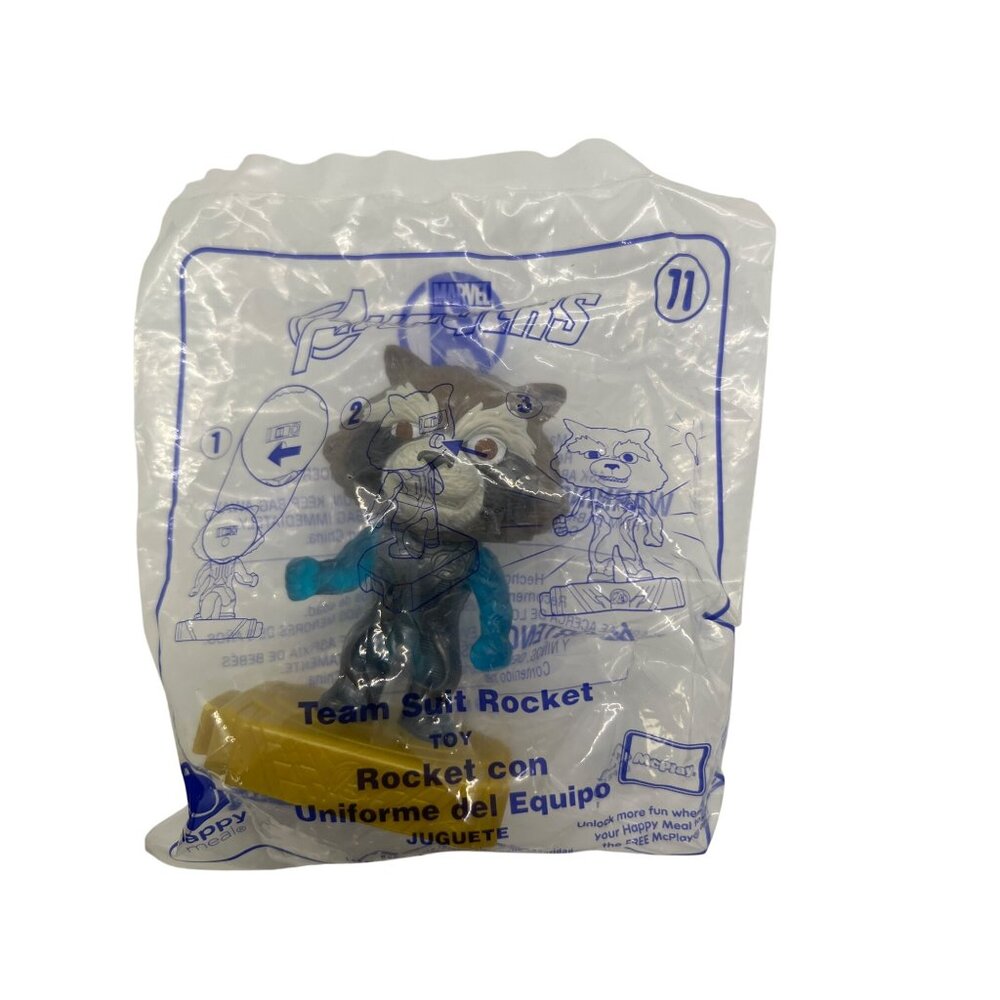 Marvel Avengers Team Suit Rocket Raccoon Toy McDonalds Happy Meal #11 New Sealed